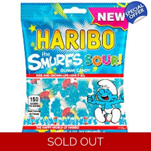 New Haribo Sour Smurfs 113g American Candy bbe: 06/18